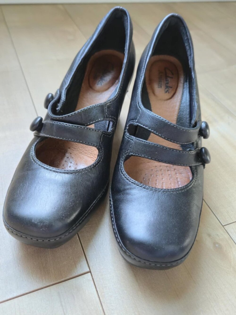 Clarks Artisan Levee Bank Black Leather Mary Jane Heels Womens Size 6M NIB - Picture 9 of 9